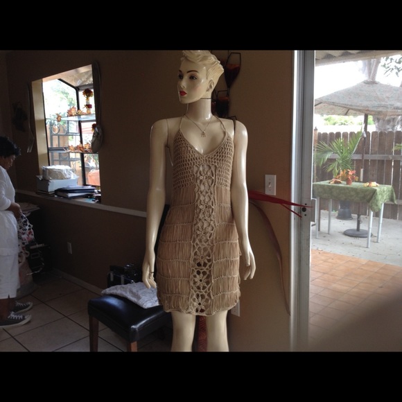 Beige swim cover-up