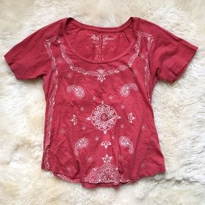 Lucky Brand Red Geometric Shirt