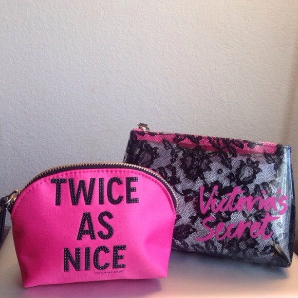 A pair of smaller Victoria Secret make-up bags!