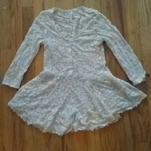 Free People Lace Peplum Top