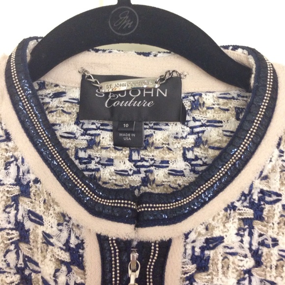St John navy, cream, taupe jacket - Picture 2 of 4