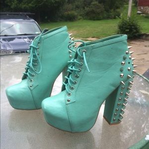 Studded Aqua Heels