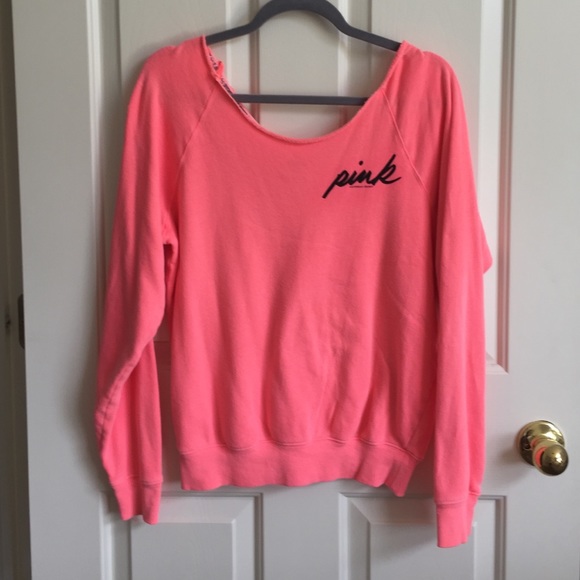 🍊VS PINK PULLOVER CREW NECK-BRIGHT CORAL COLOR🍊