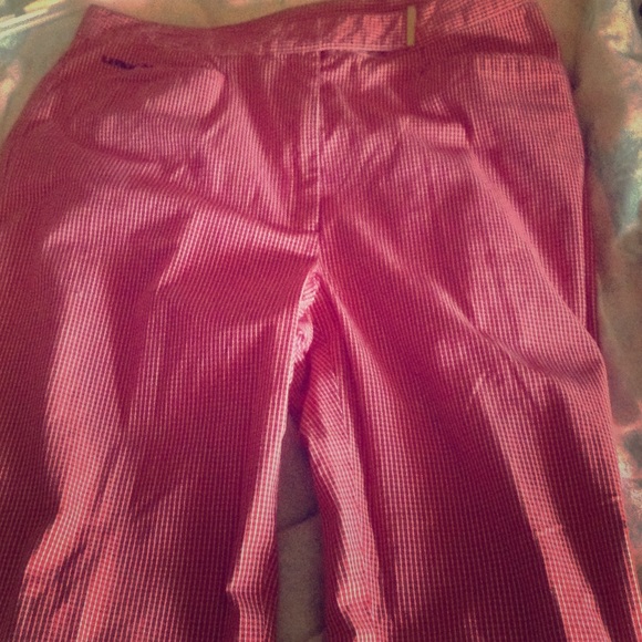 Vintage Ralph Lauren red & white check capri pants