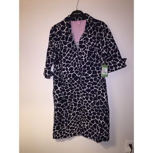 NWT Lilly Dade Shirt Dress, True Navy Speckle&Hyde
