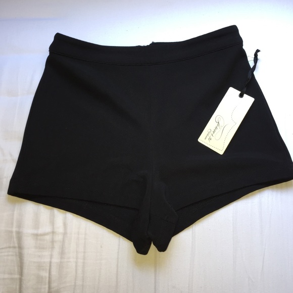 High waisted black shorts