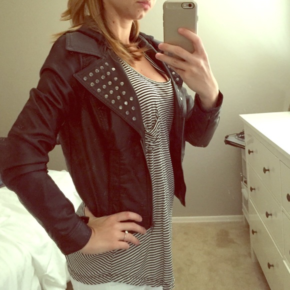 Black leather jacket