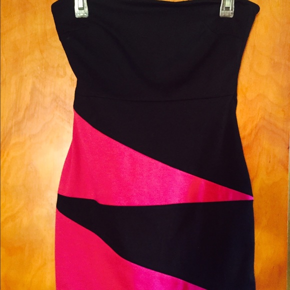 A skin tight tube top dress