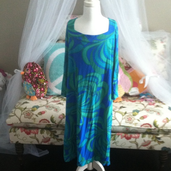 🎀Lilly Pulitzer Green & Blue Shift Dress🎀