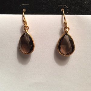 Teardrop gemstone drop earrings