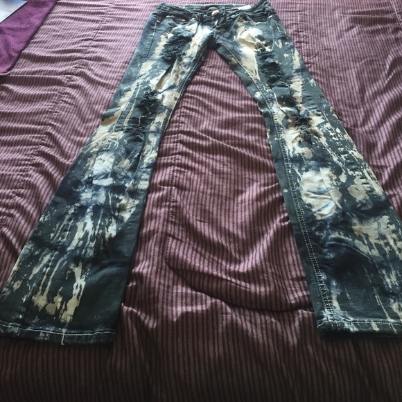 Bleached ripped jeans