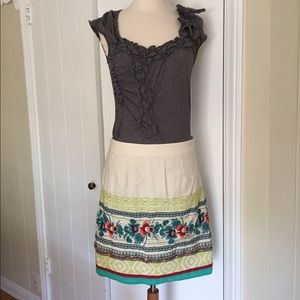 •Anthropologie Embroidered Skirt•