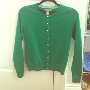 Kelly green 82% merino cardigan