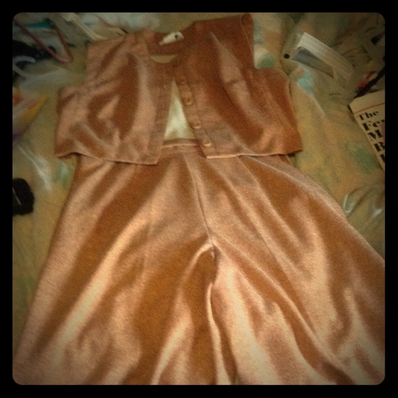Authentic vintage 1970's tan two piece set