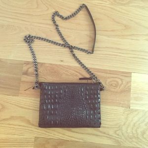 Faux croc cross body