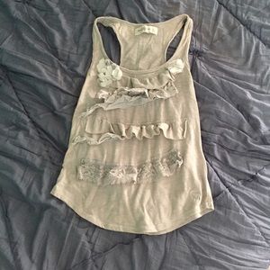 Ruffly gray Abercrombie and Fitch top