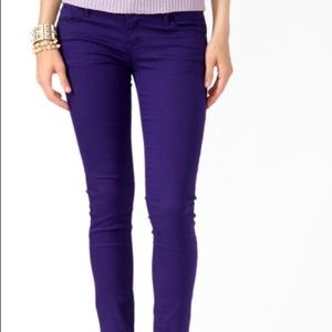 Forever 21 premium denim jeans, purple.