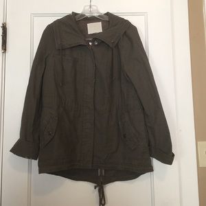 Anthropologie Gray anorak with lace detail