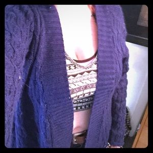 Navy blue wool cardigan