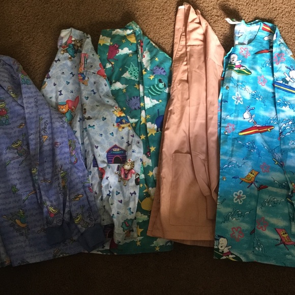 5 long sleeve scrub top bundle