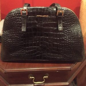 Cynthia Rowley black croc embossed
