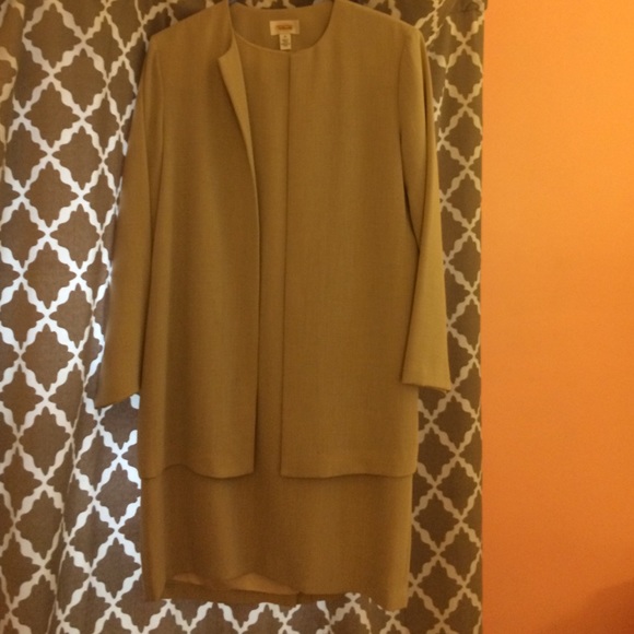 Talbots beige work dress and sweater