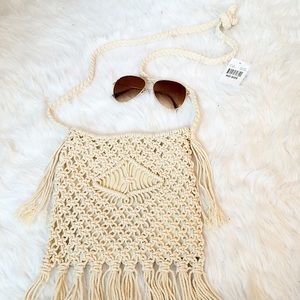 •NWT• Crochet Fringe Crossbody