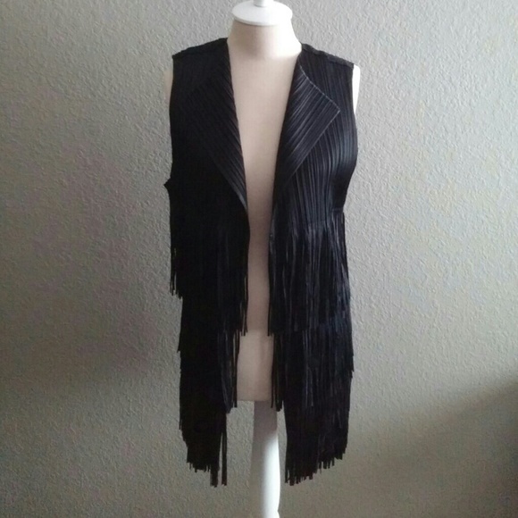 Black fringe vest