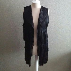 Black fringe vest
