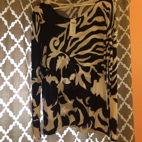 Chico's black and white sweater