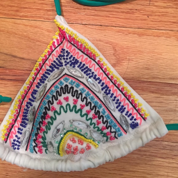 Bright, bohemian beaded String bikini top - Picture 2 of 2