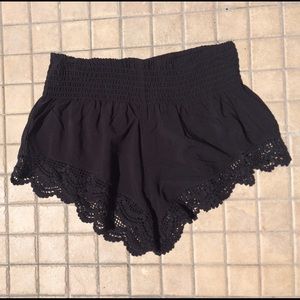 Black sheer lace shorts!