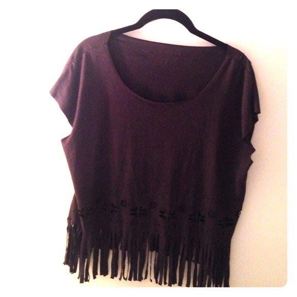 Soft fringe top