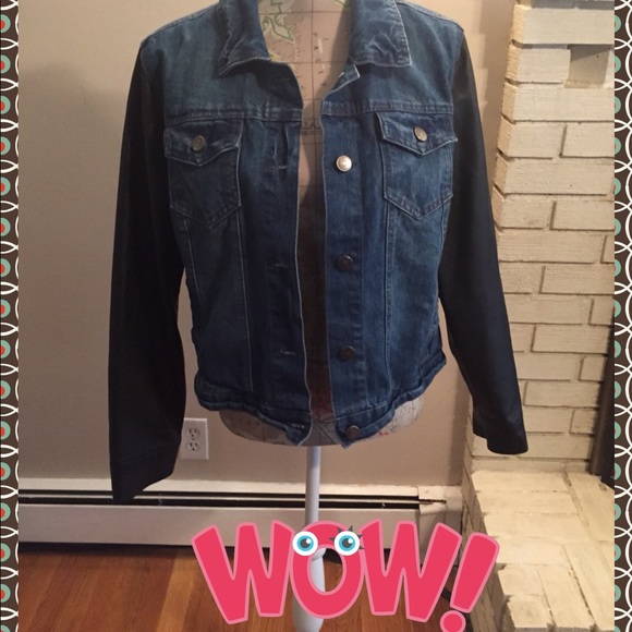 Paper Tee Jackets & Blazers - Like new denim jacket with black faux leather