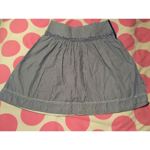 American eagle blue stripe midi skirt knee length