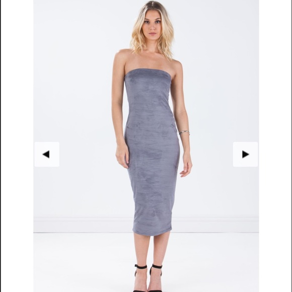 Suede tube top dress