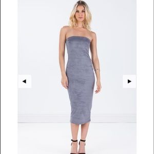 Suede tube top dress