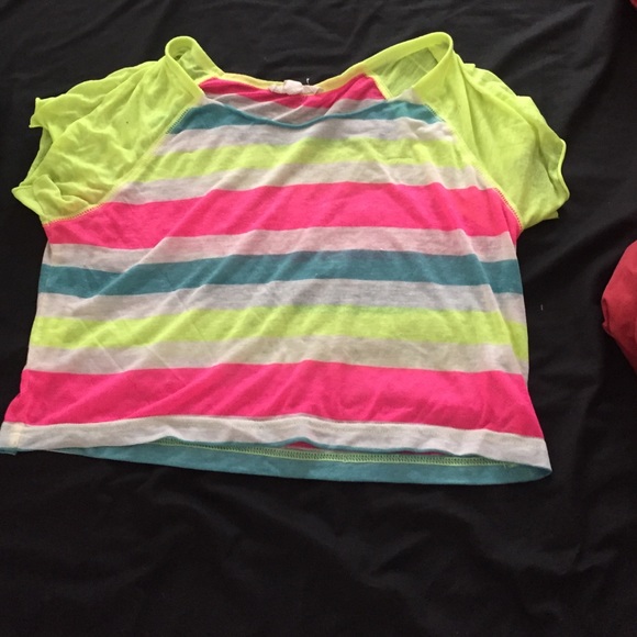 Neon Striped Crop Top 💛💚💙💗
