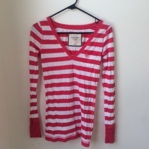 Pink Striped Abercrombie Shirt