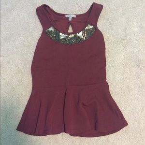 Sequined Peplum Top