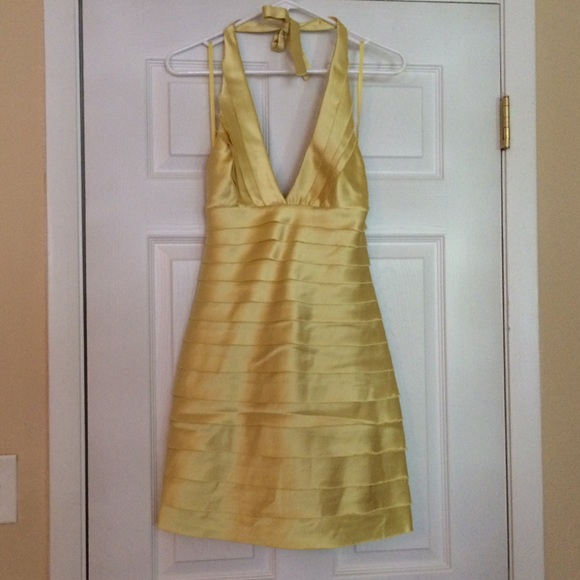 Yellow BCBG tiered dress