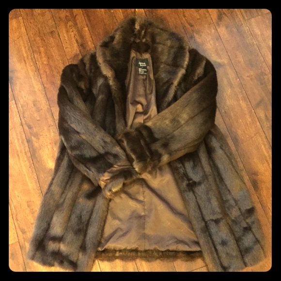 Brown faux fur coat