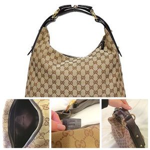 100% Authentic Gucci horse bit GG hobo bag
