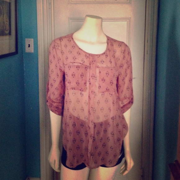 Pink sheer shirt