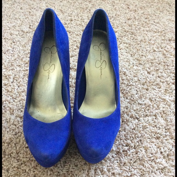 Jessica Simpson Shoes - Blue Suede Jessica Simpson Pumps