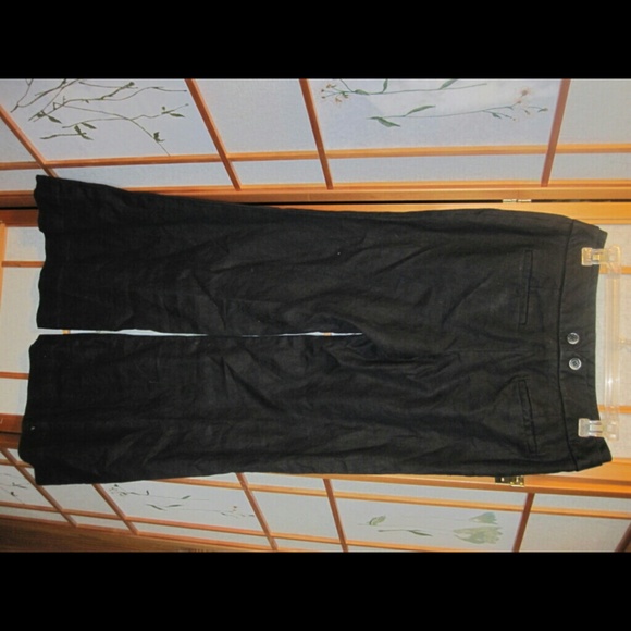 Linen wide leg trousers