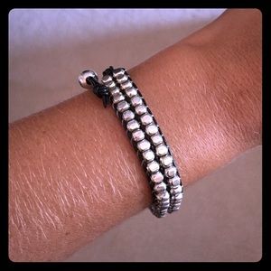 Leather bead bracelet