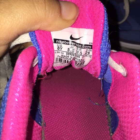 pink blue white nike shoes