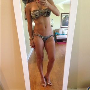 Victora secret green black beaded bikini