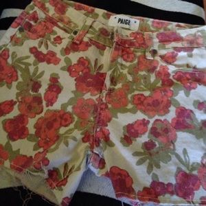 Paige high waisted floral shorts
